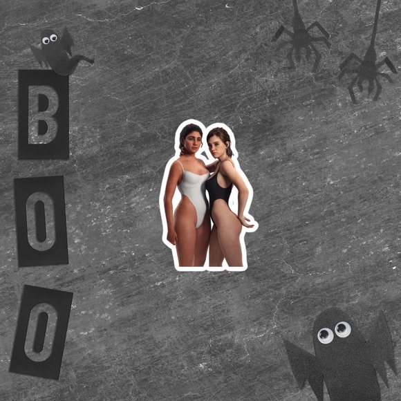 Sexy Ellie & Dina in Swimsuit Bubble-free stickers (Customizable) - Picture 2 of 3